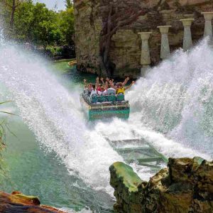 Castelnuovo del Garda, Italy - August 13 2019: Fuga da Atlantide. Gardaland Theme Park in Castelnuovo Del Garda, Verona, Italy.